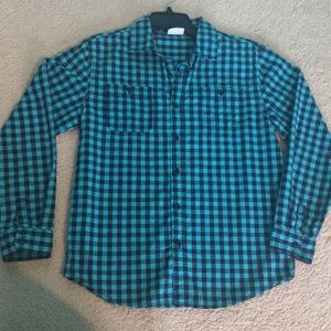 Long sleeve button down dress shirt flannel